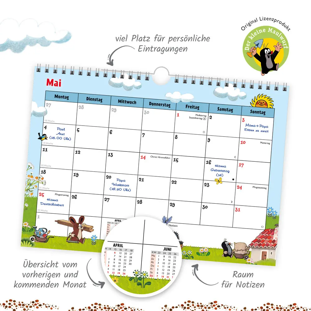 Bild: 4251901509352 | Trötsch Der kleine Maulwurf Monatsterminer Monatskalender 2026 | Co.KG