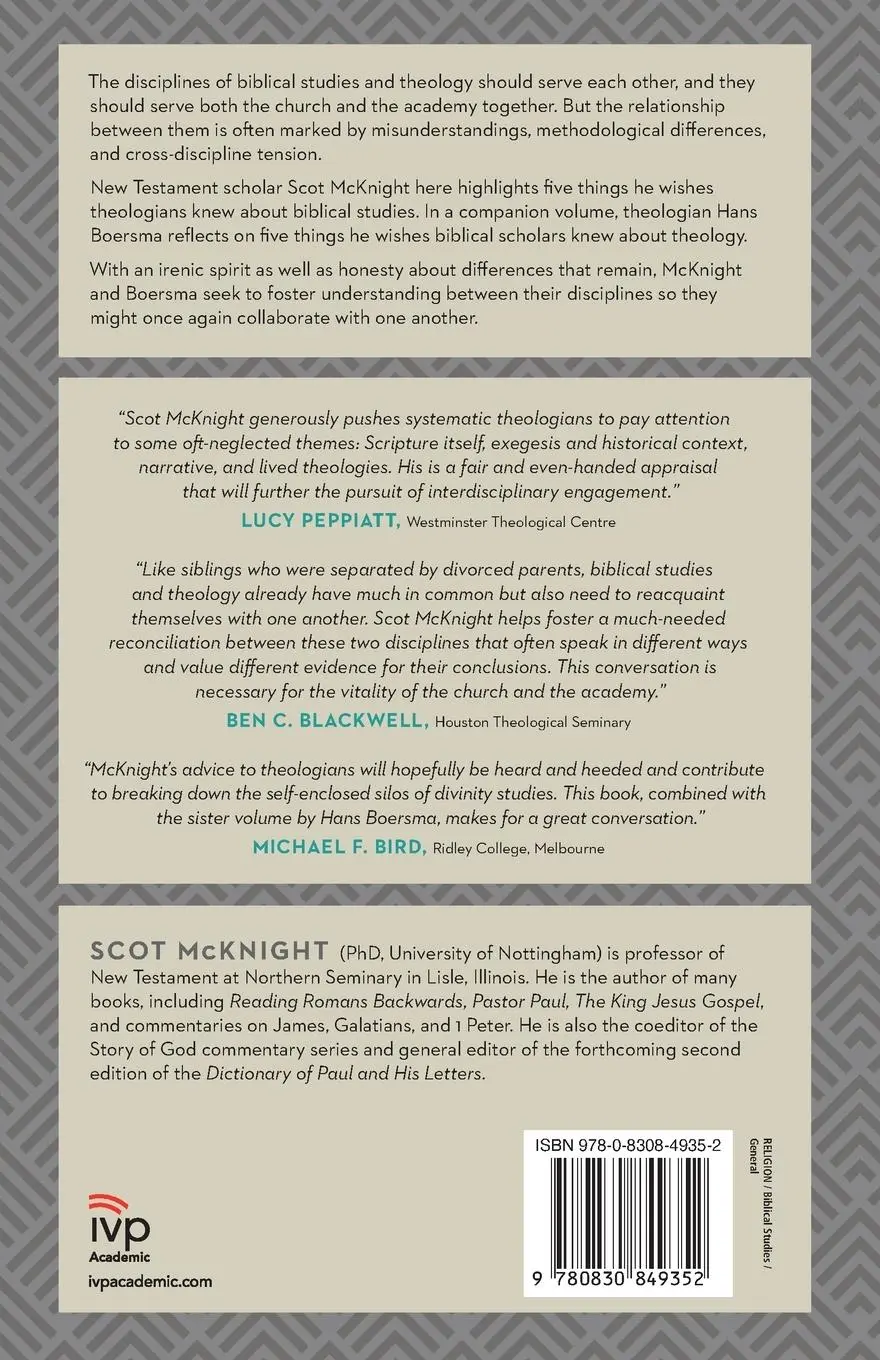 Rückseite: 9780830849352 | Five Things Biblical Scholars Wish Theologians Knew | Scot Mcknight