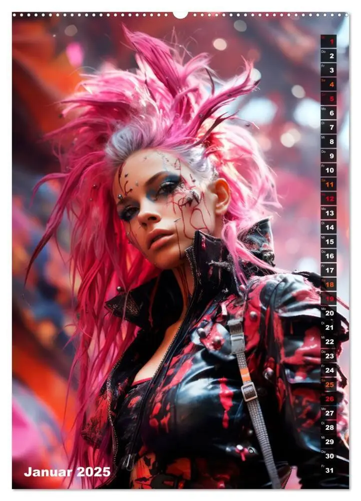 Bild: 9783435849352 | ROCKERINNEN Cyber, Goth, Punk und mehr (Wandkalender 2025 DIN A2...