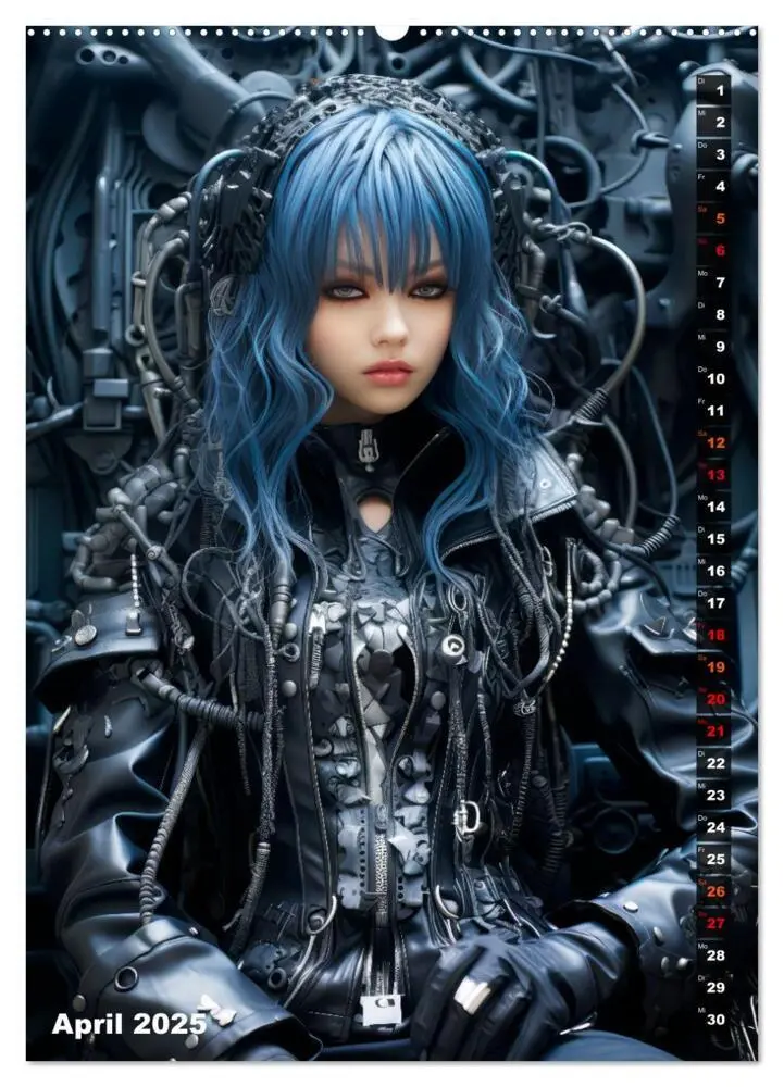Bild: 9783435849352 | ROCKERINNEN Cyber, Goth, Punk und mehr (Wandkalender 2025 DIN A2...