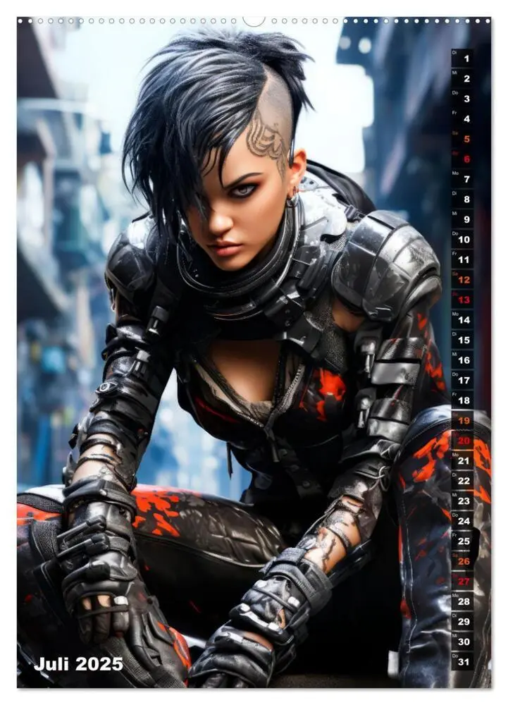 Bild: 9783435849352 | ROCKERINNEN Cyber, Goth, Punk und mehr (Wandkalender 2025 DIN A2...