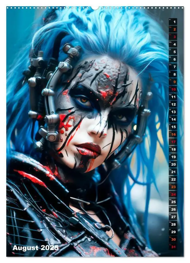 Bild: 9783435849352 | ROCKERINNEN Cyber, Goth, Punk und mehr (Wandkalender 2025 DIN A2...