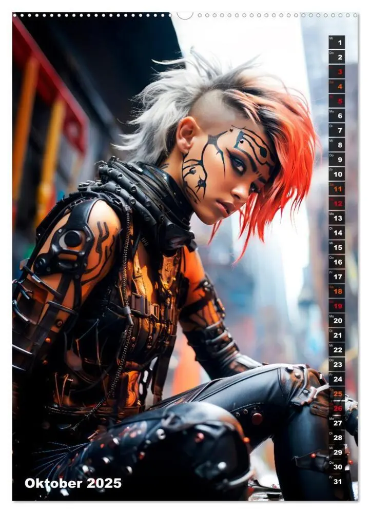 Bild: 9783435849352 | ROCKERINNEN Cyber, Goth, Punk und mehr (Wandkalender 2025 DIN A2...