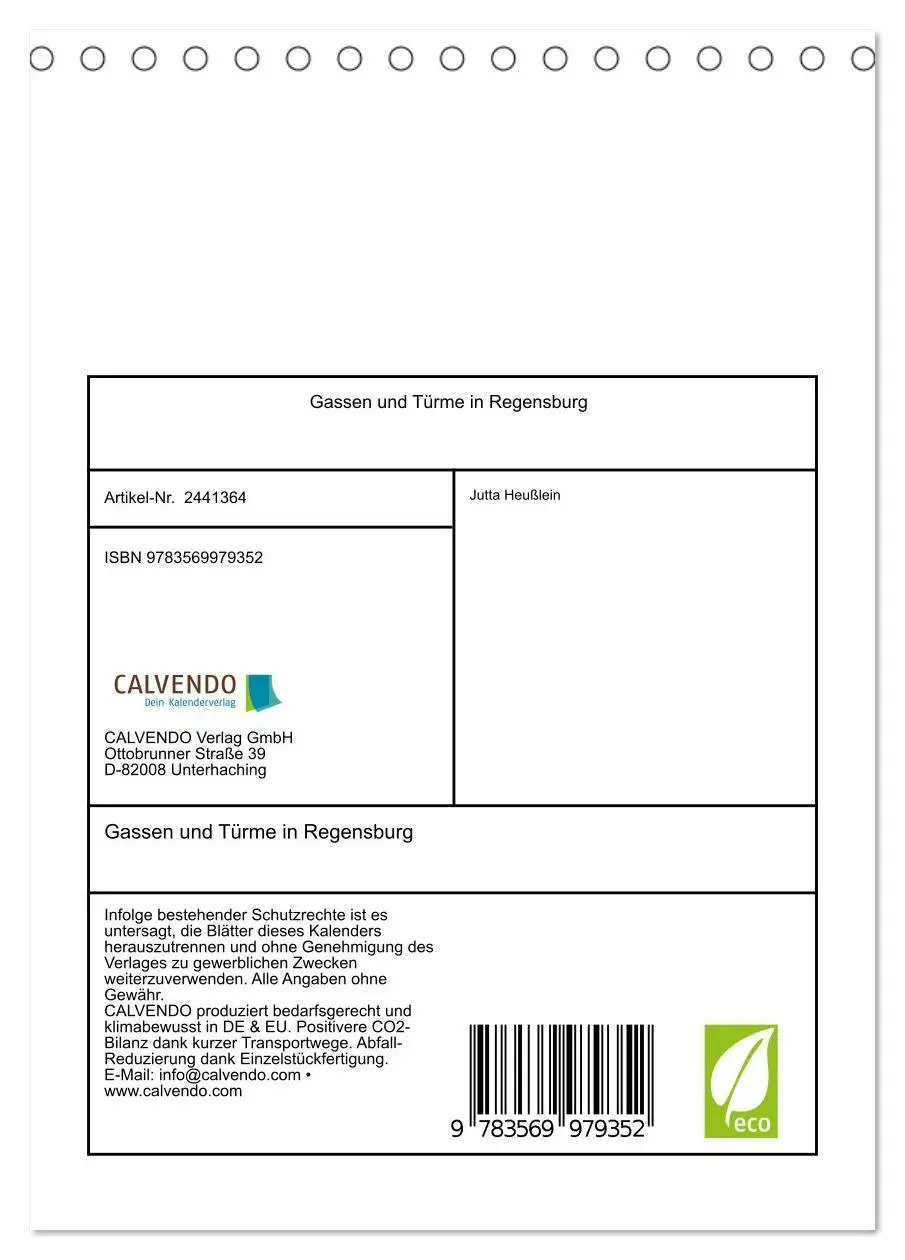 Bild: 9783569979352 | Gassen und Türme in Regensburg (Tischkalender 2027 DIN A5 hoch),...