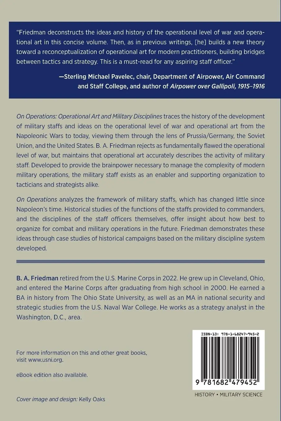 Rückseite: 9781682479452 | On Operations | Operational Art and Military Disciplines | Friedman