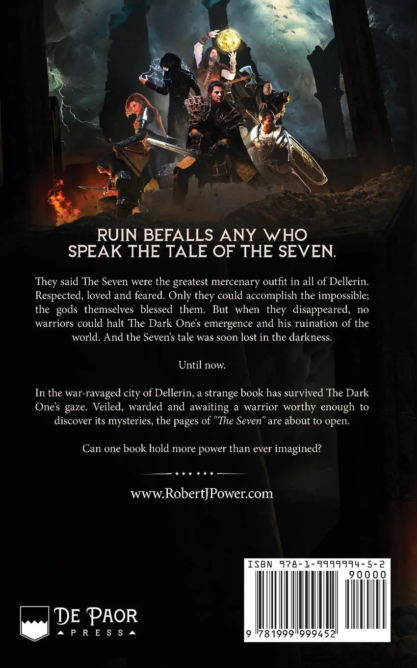 Rückseite: 9781999999452 | The Seven | The Lost Tale of Dellerin | Robert J Power | Taschenbuch