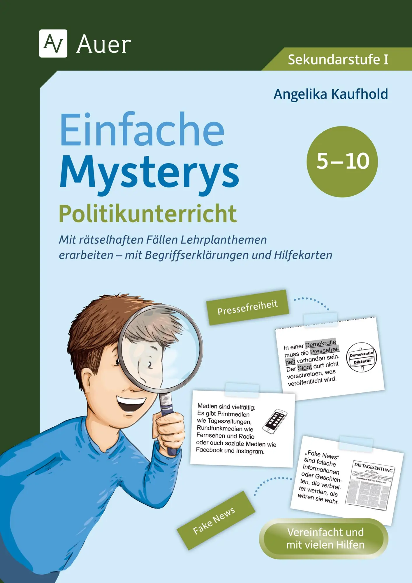 Cover: 9783403089452 | Einfache Mysterys Politikunterricht 5-10 | Angelika Kaufhold | 88 S.