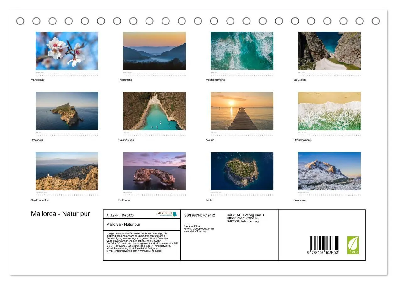Bild: 9783457619452 | Mallorca - Natur pur (Tischkalender 2026 DIN A5 quer), CALVENDO...