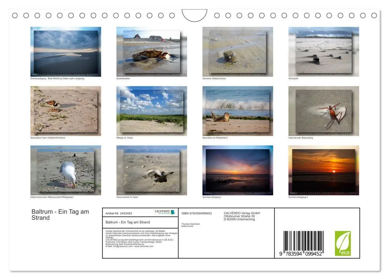 Bild: 9783594099452 | Baltrum - Ein Tag am Strand (Wandkalender 2027 DIN A4 quer),...