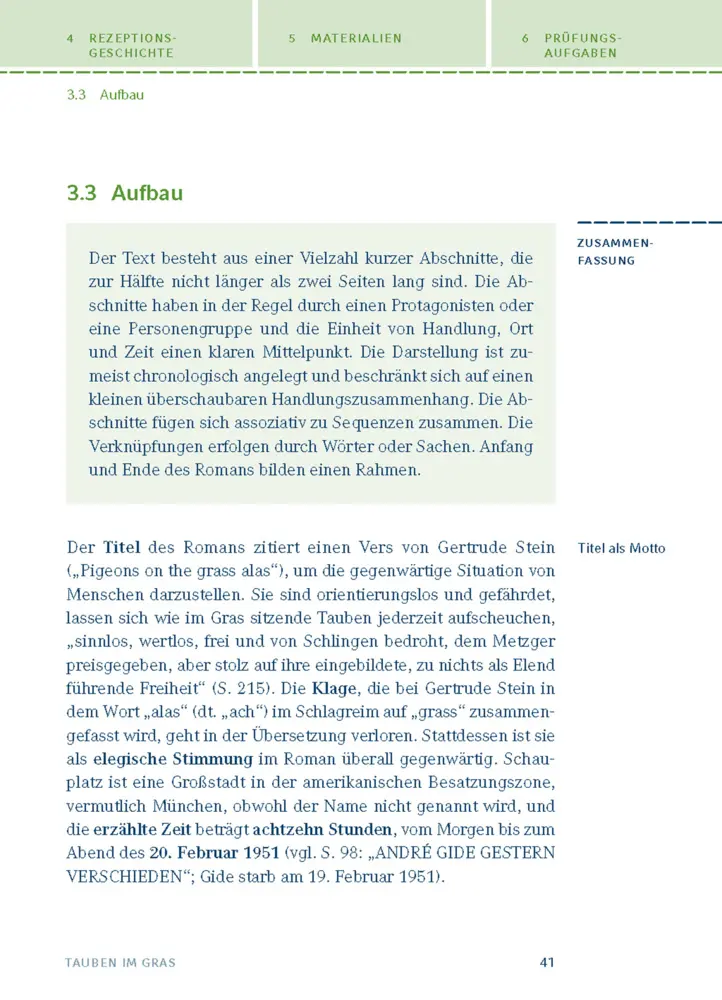 Bild: 9783804419452 | Interpretation zu Wolfgang Koeppen 'Tauben im Gras' | Wolfgang Koeppen
