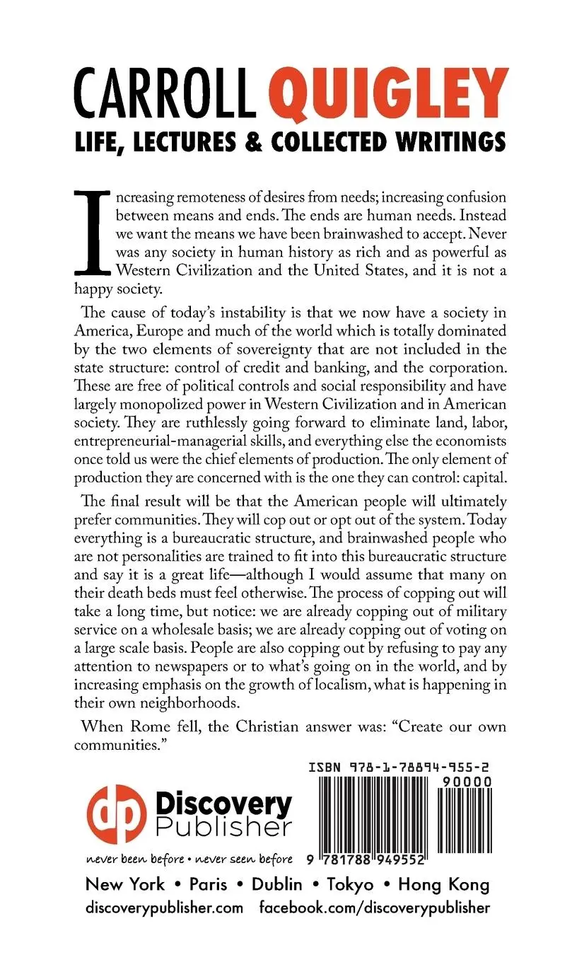 Rückseite: 9781788949552 | Carroll Quigley | Life, Lectures and Collected Writings | Quigley