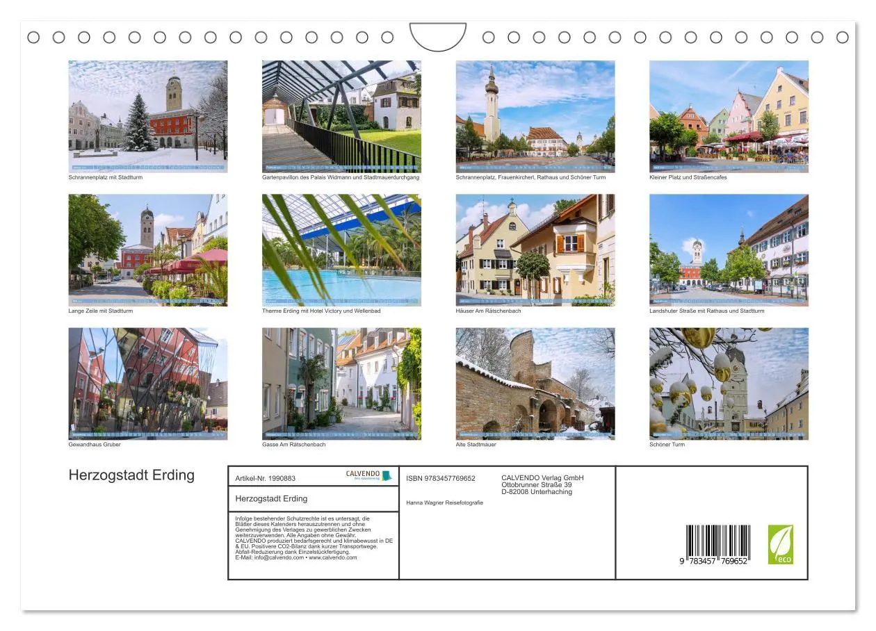 Bild: 9783457769652 | Herzogstadt Erding (Wandkalender 2026 DIN A4 quer), CALVENDO...