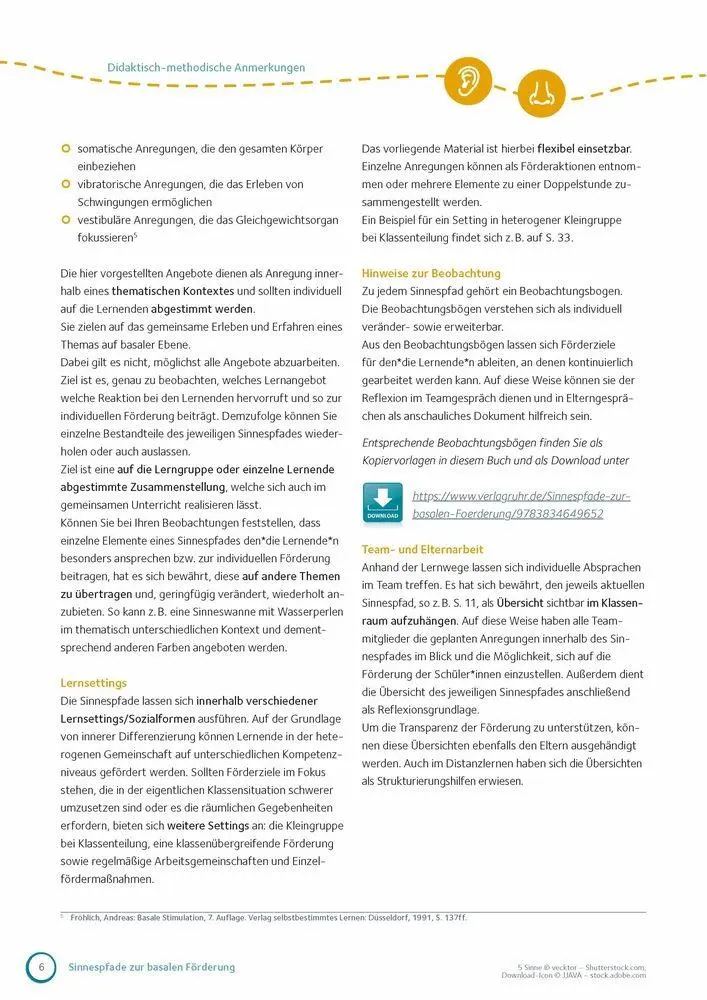 Bild: 9783834649652 | Sinnespfade zur basalen Förderung | Stephanie Kahle (u. a.) | Buch