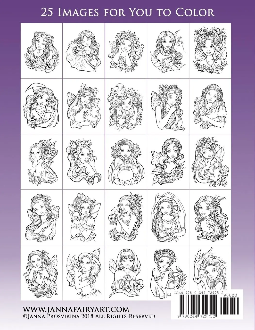 Rückseite: 9780244729752 | Whimsical Darlings Coloring Book | Janna Prosvirina | Taschenbuch
