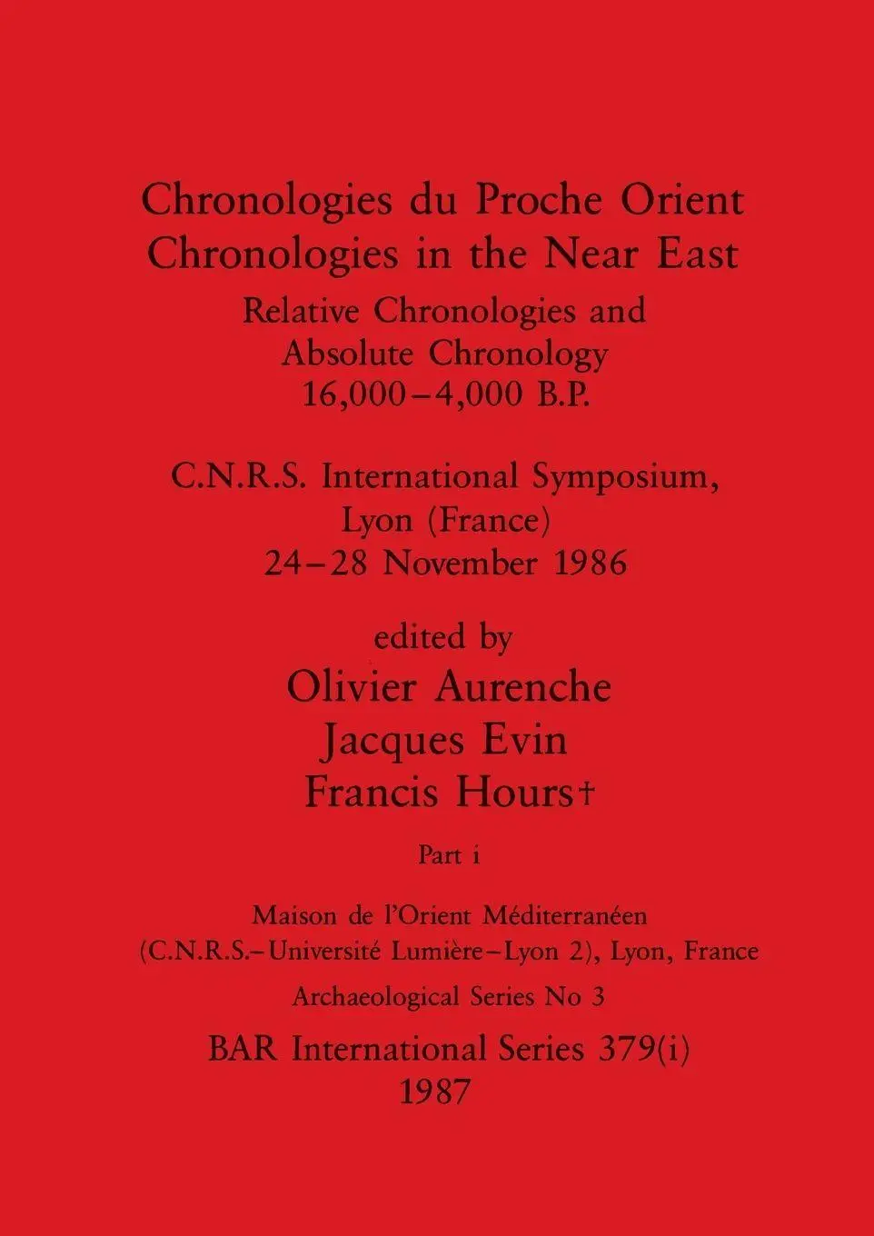 Cover: 9781407389752 | Chronologies du Proche Orient / Chronologies in the Near East, Part i