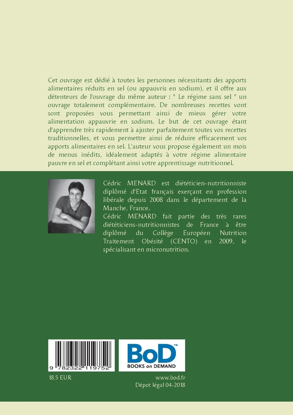 Rückseite: 9782322119752 | Recettes et menus sans sel | Cédric Menard | Taschenbuch | 140 S.