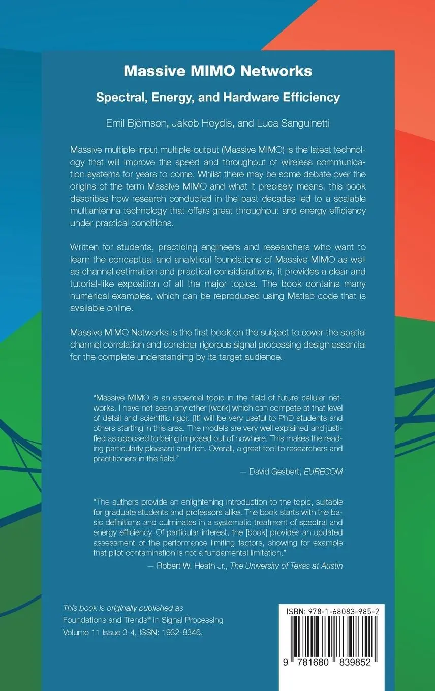 Rückseite: 9781680839852 | Massive MIMO Networks | Spectral, Energy, and Hardware Efficiency