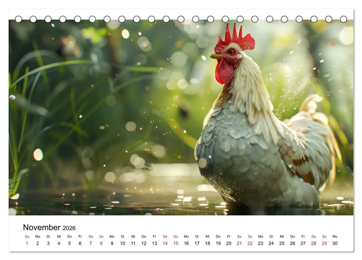 Bild: 9783457369852 | Hühner Federvieh (Tischkalender 2026 DIN A5 quer), CALVENDO...