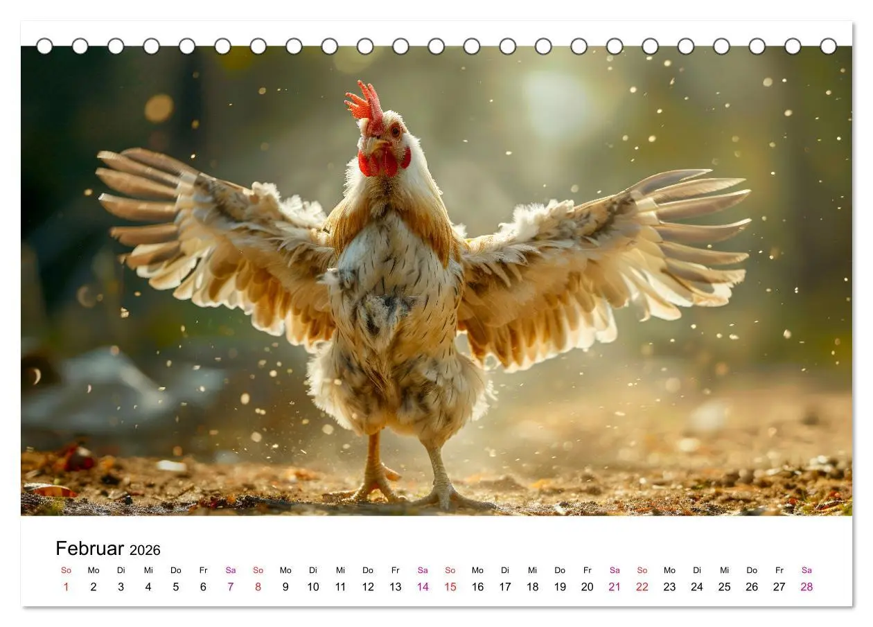 Bild: 9783457369852 | Hühner Federvieh (Tischkalender 2026 DIN A5 quer), CALVENDO...