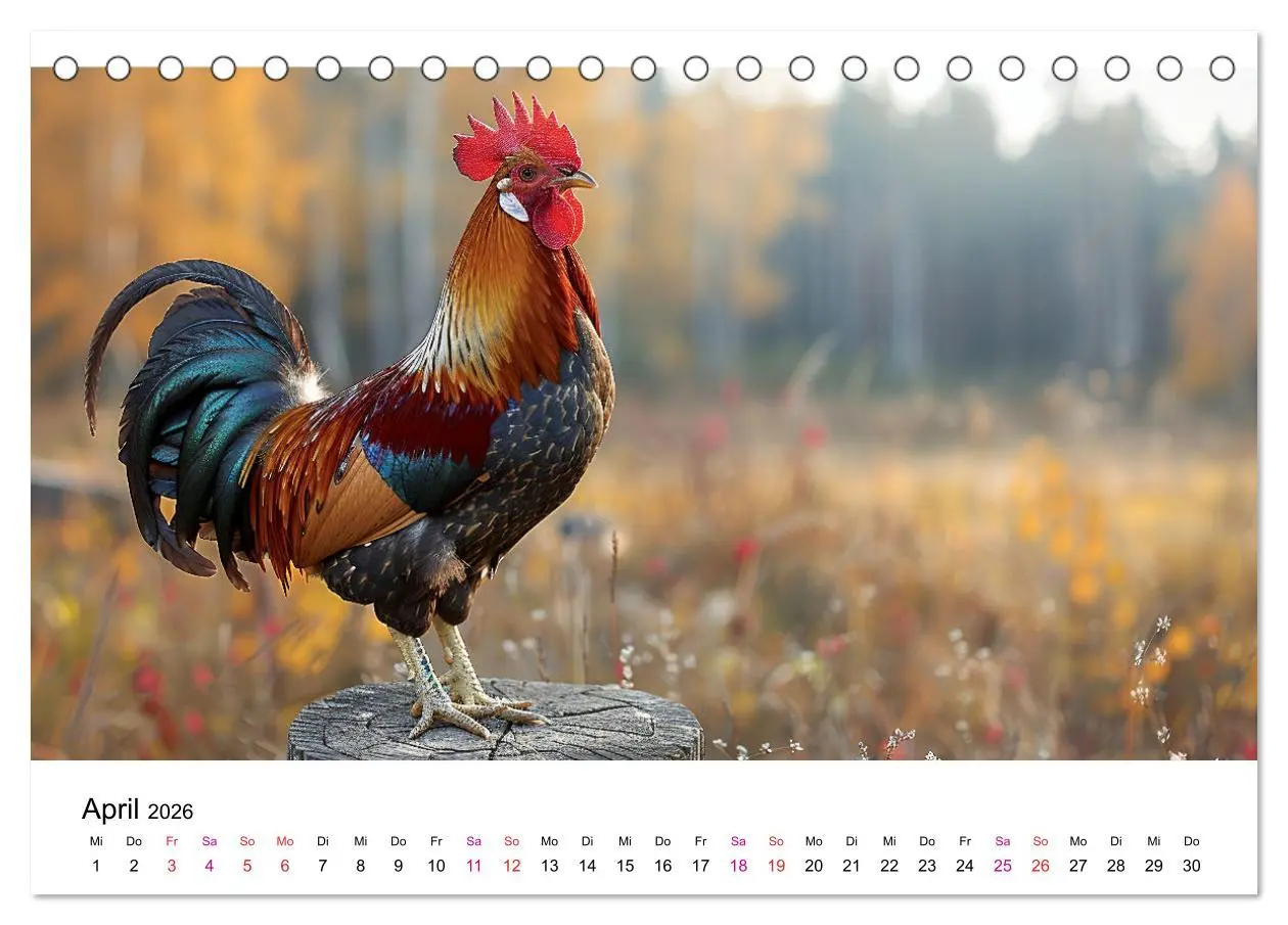 Bild: 9783457369852 | Hühner Federvieh (Tischkalender 2026 DIN A5 quer), CALVENDO...