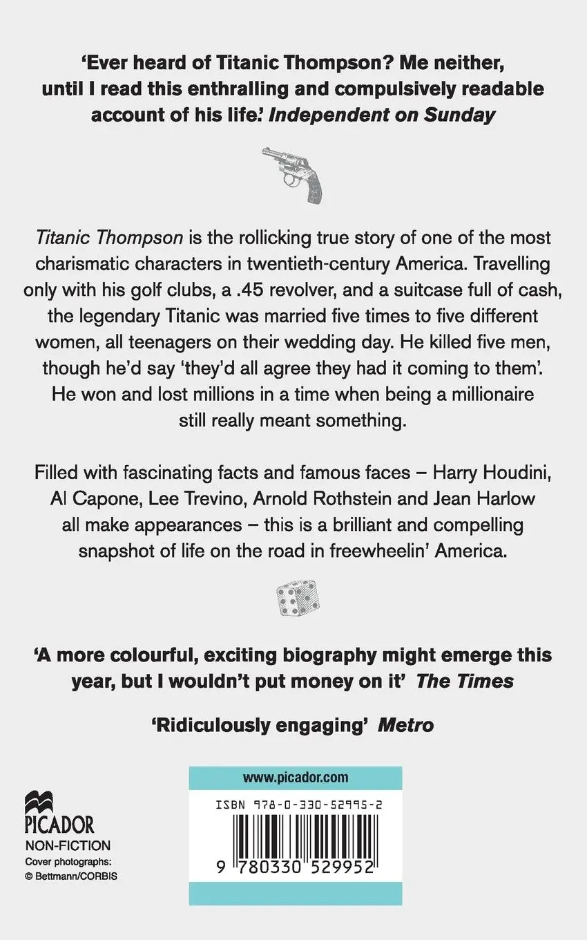 Rückseite: 9780330529952 | Titanic Thompson | The Man Who Bet on Everything | Kevin Cook | Buch