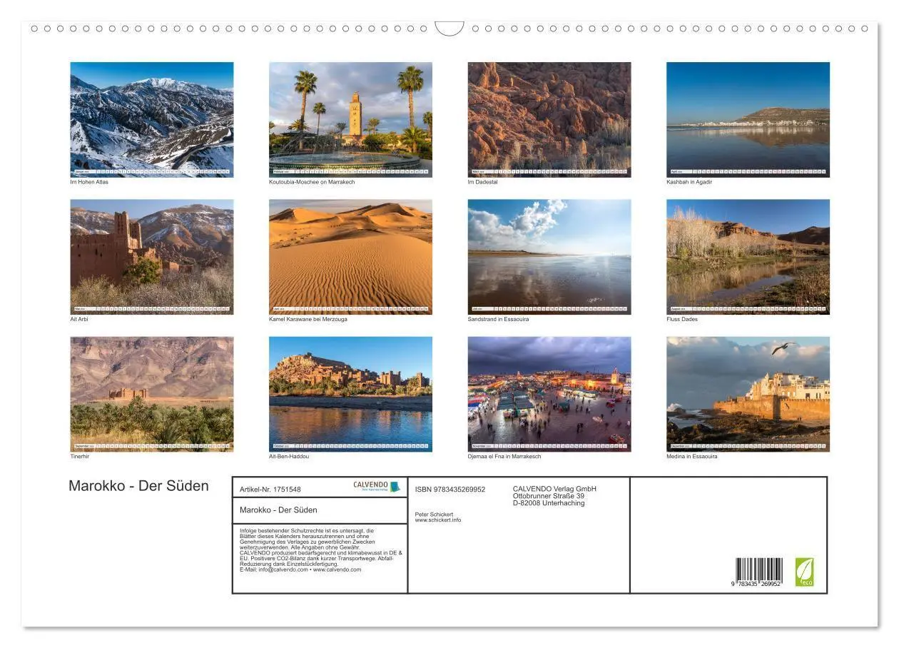 Bild: 9783435269952 | Marokko - Der Süden (Wandkalender 2025 DIN A2 quer), CALVENDO...