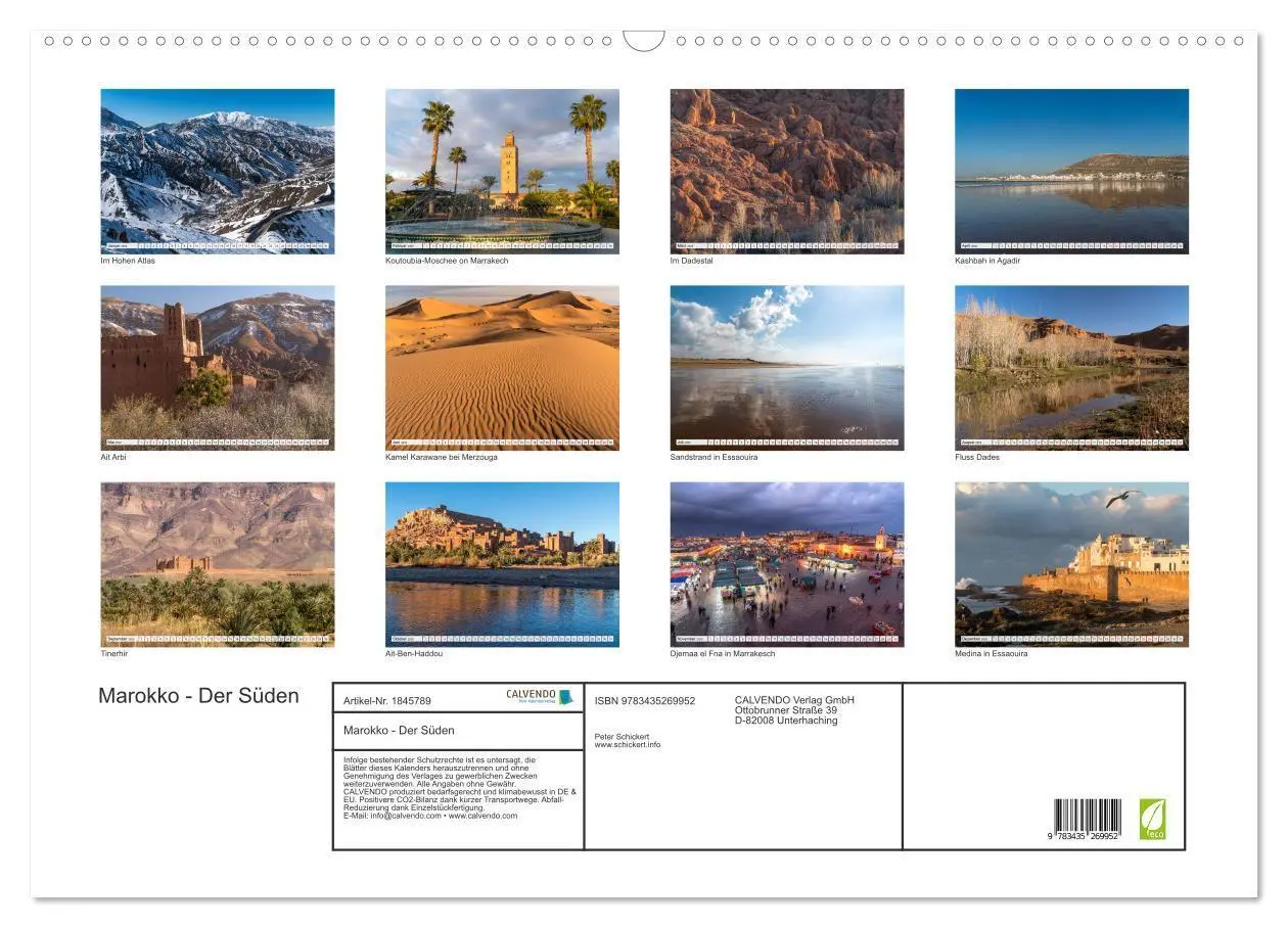 Bild: 9783435269952 | Marokko - Der Süden (Wandkalender 2025 DIN A2 quer), CALVENDO...