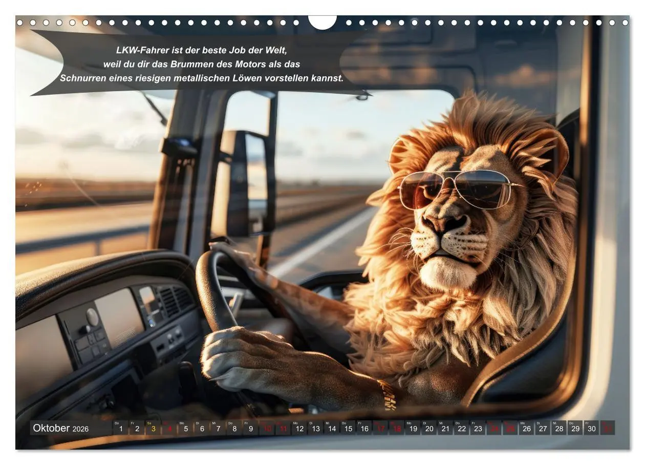 Bild: 9783457359952 | Tierisch lustige LKW-Fahrer (Wandkalender 2026 DIN A3 quer),...