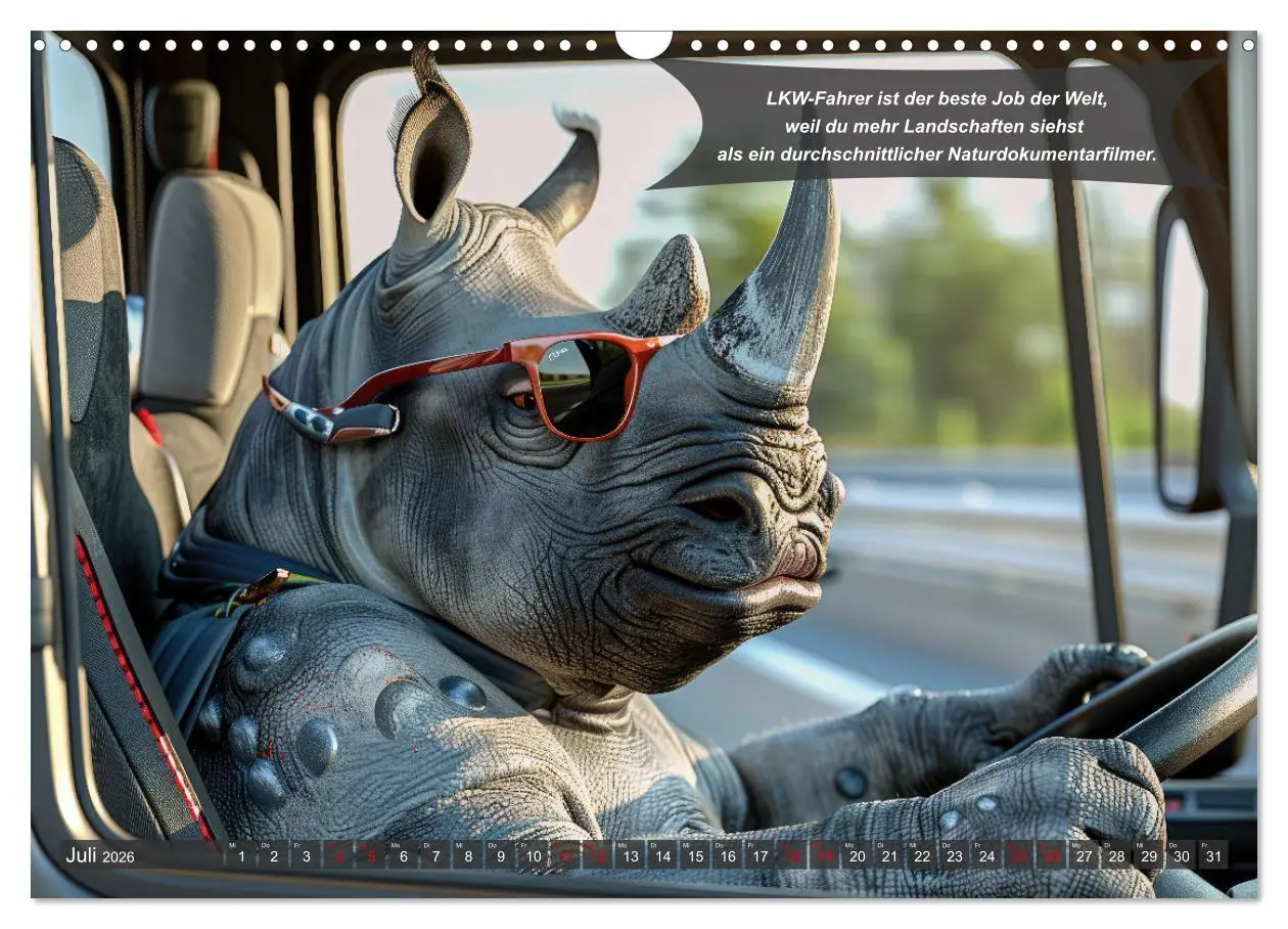 Bild: 9783457359952 | Tierisch lustige LKW-Fahrer (Wandkalender 2026 DIN A3 quer),...