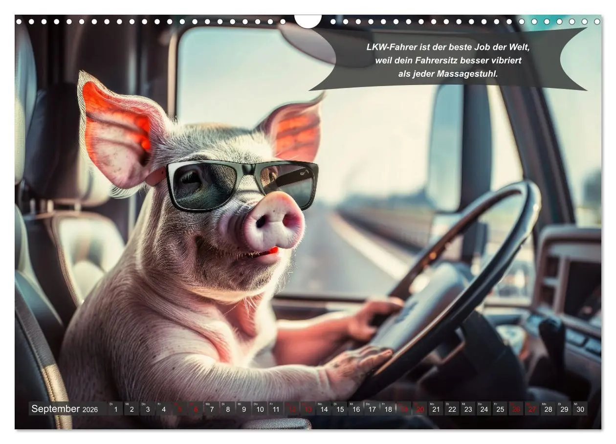 Bild: 9783457359952 | Tierisch lustige LKW-Fahrer (Wandkalender 2026 DIN A3 quer),...