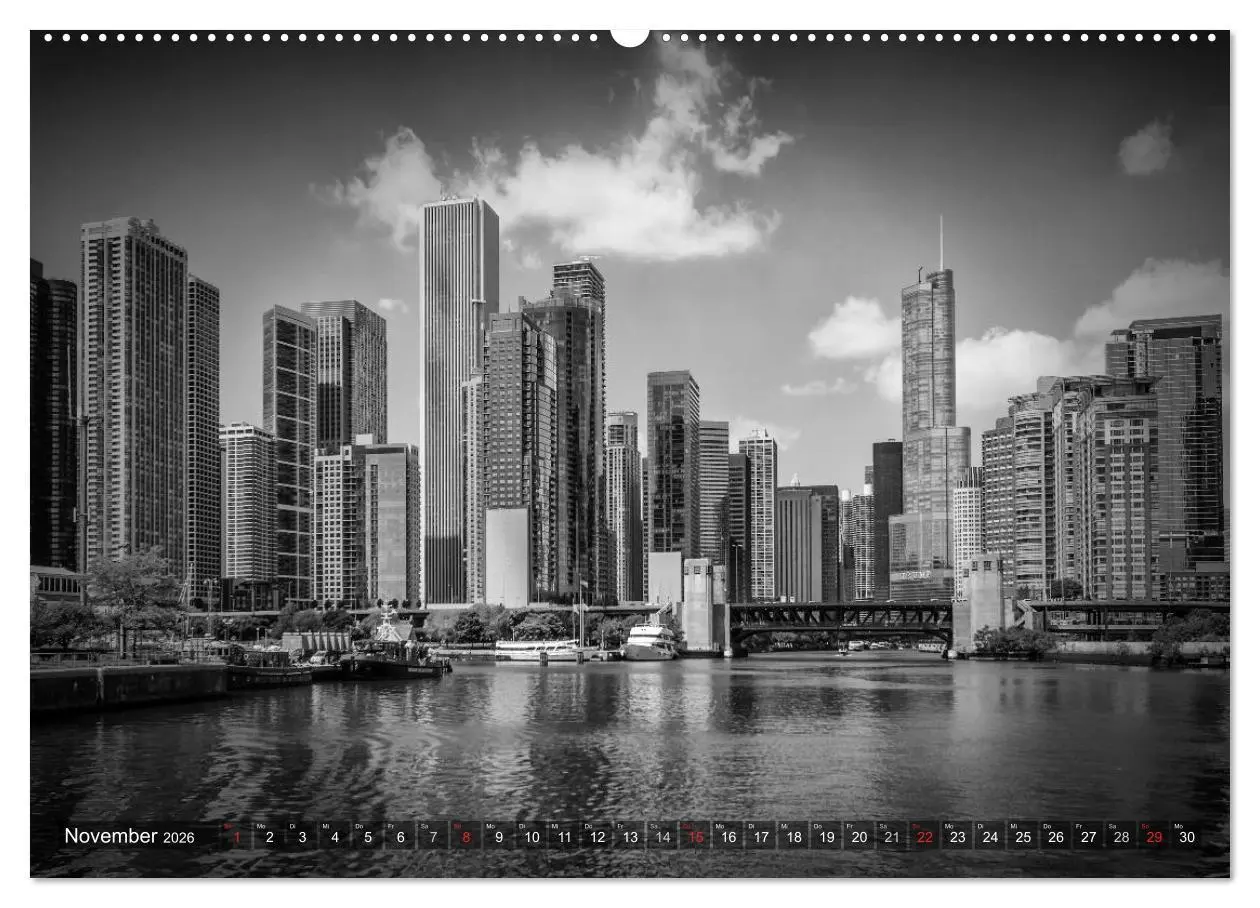 Bild: 9783516209952 | CHICAGO Monochrom (hochwertiger Premium Wandkalender 2026 DIN A2...