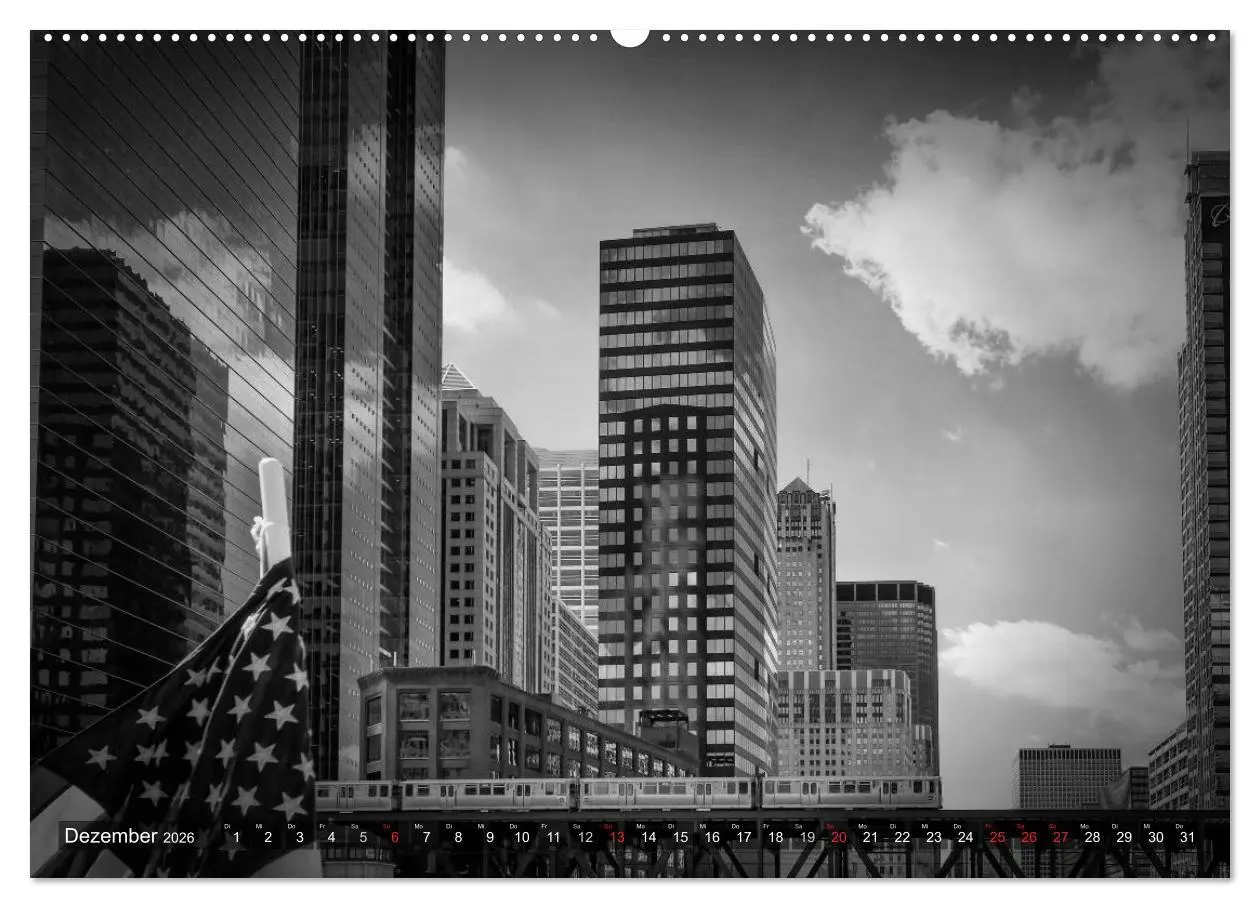 Bild: 9783516209952 | CHICAGO Monochrom (hochwertiger Premium Wandkalender 2026 DIN A2...