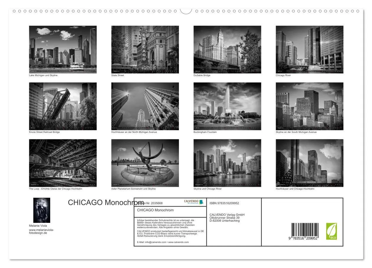 Bild: 9783516209952 | CHICAGO Monochrom (hochwertiger Premium Wandkalender 2026 DIN A2...