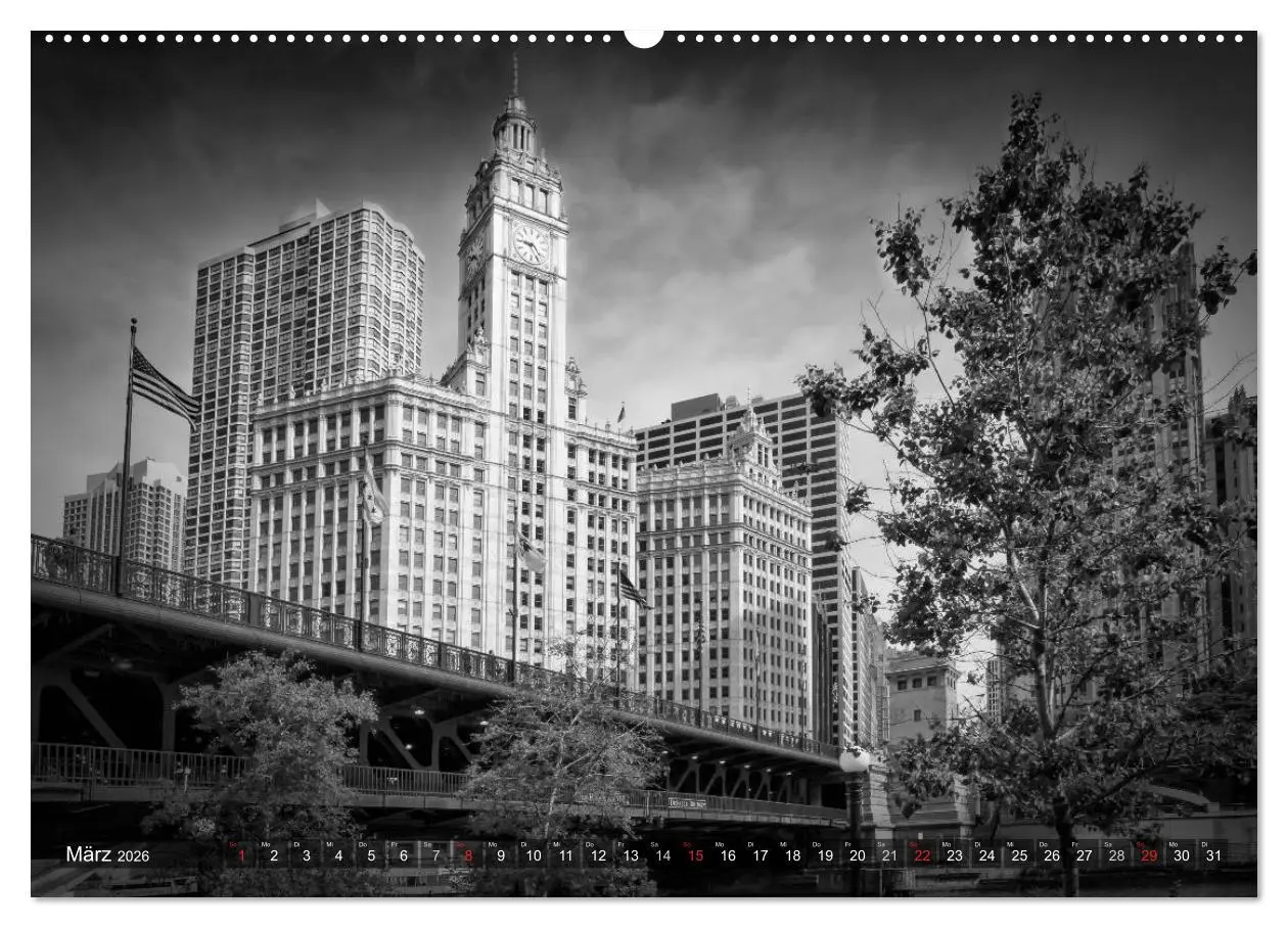 Bild: 9783516209952 | CHICAGO Monochrom (hochwertiger Premium Wandkalender 2026 DIN A2...