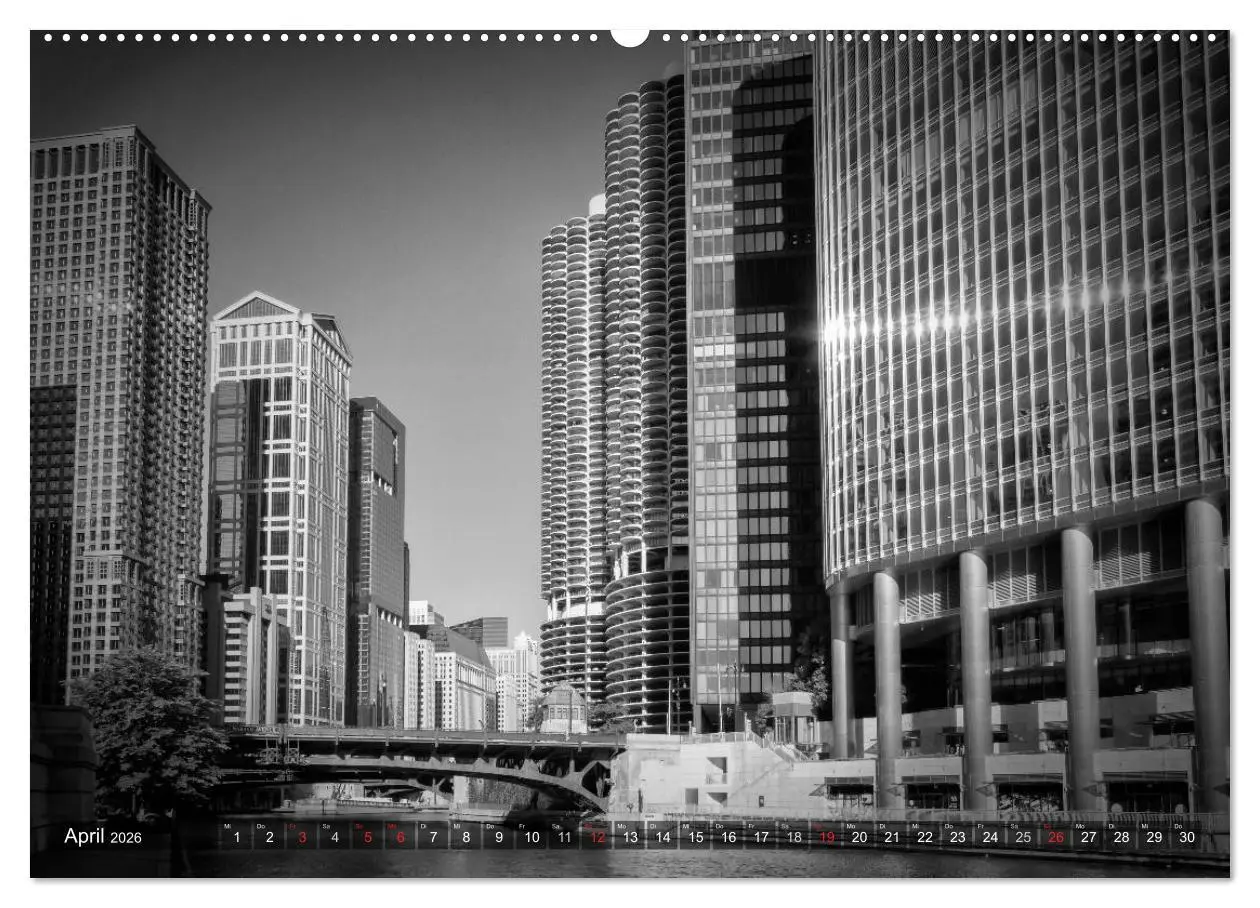 Bild: 9783516209952 | CHICAGO Monochrom (hochwertiger Premium Wandkalender 2026 DIN A2...