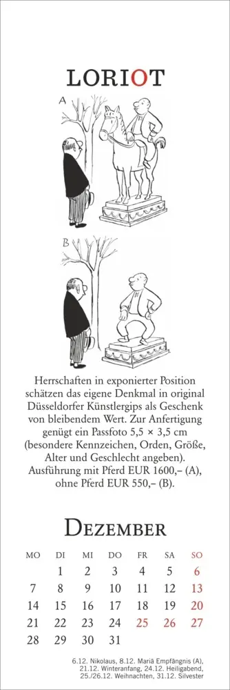 Bild: 9783756409952 | Loriot Lesezeichen &amp; Kalender 2026 | Loriot | Kalender | Geblockt