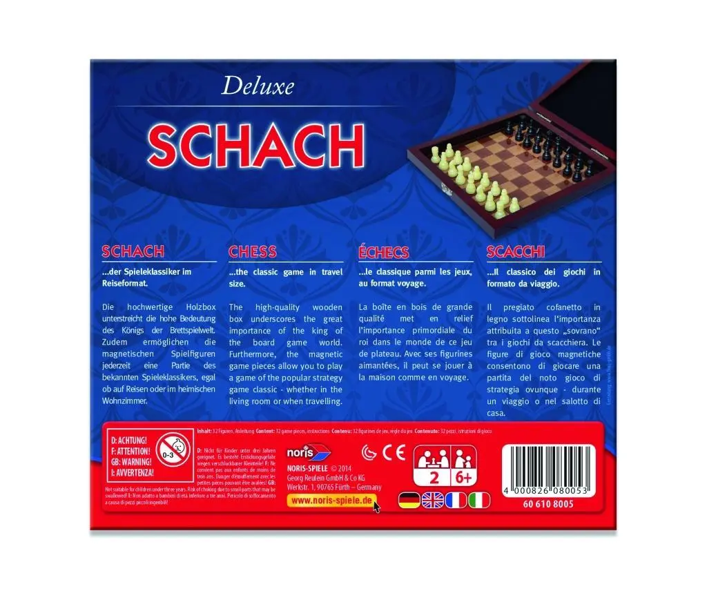 Bild: 4000826080053 | Deluxe Reisespiel Schach | 2 Spieler | Spiel | Brettspiel | 606108005