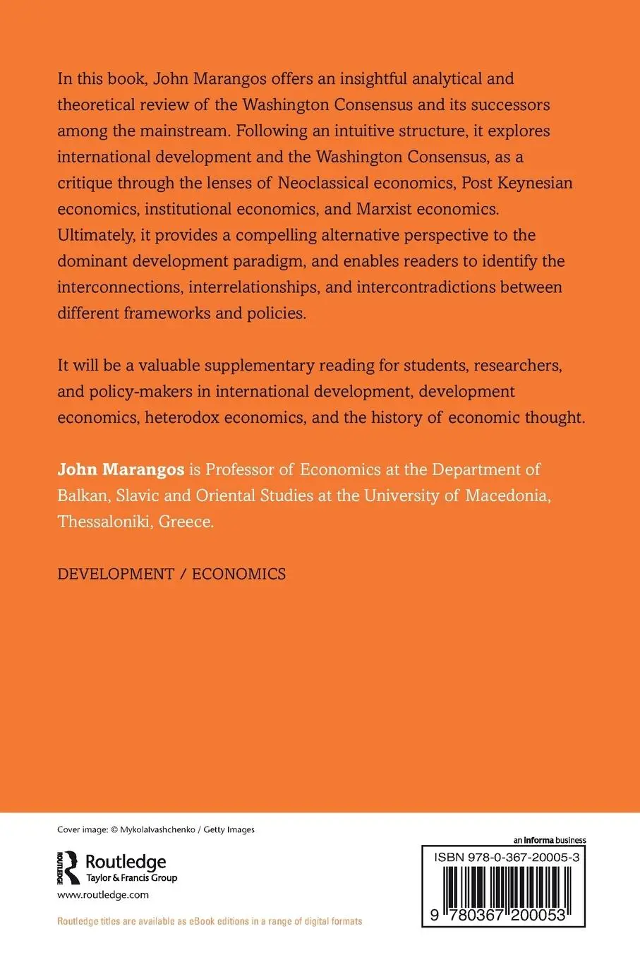 Rückseite: 9780367200053 | International Development and the Washington Consensus | John Marangos