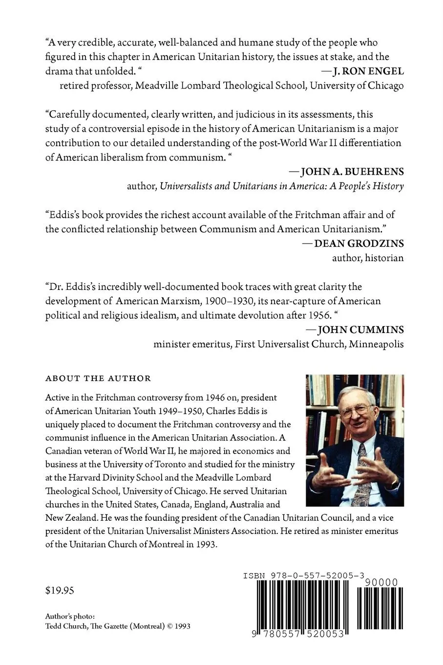 Rückseite: 9780557520053 | Stephen Fritchman | The American Unitarians and Communism | Eddis