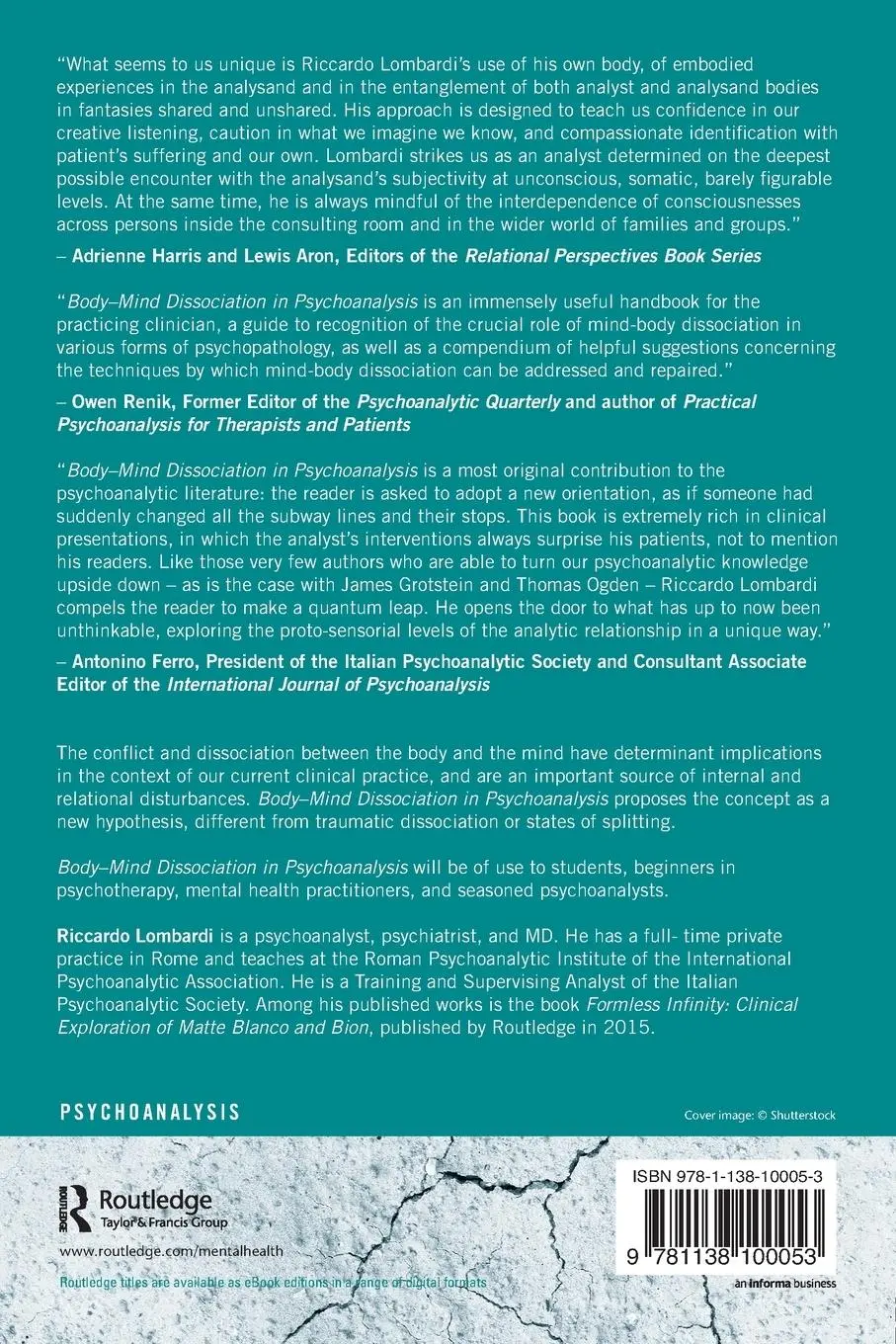 Rückseite: 9781138100053 | Body-Mind Dissociation in Psychoanalysis | Development after Bion