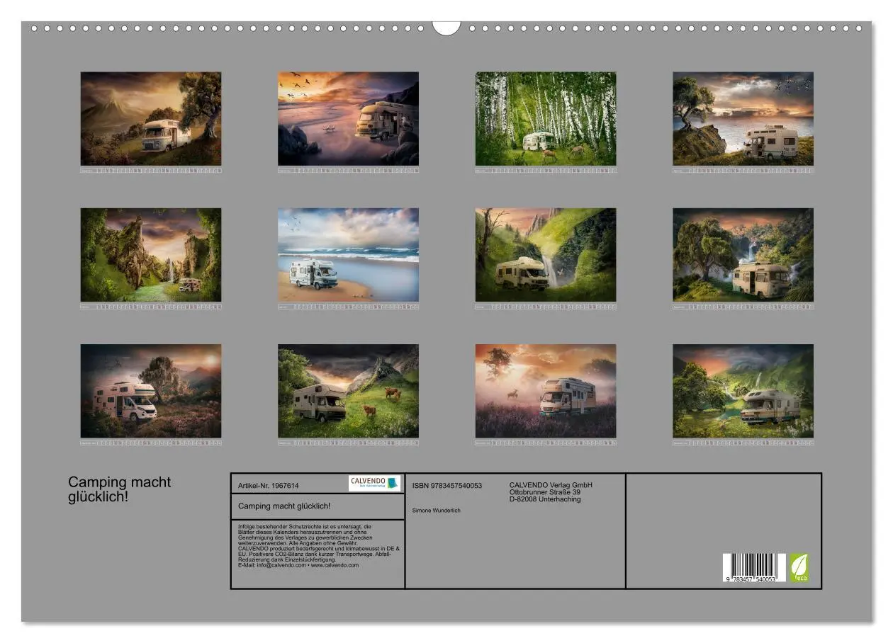 Bild: 9783457540053 | Camping macht glücklich! (Wandkalender 2026 DIN A2 quer), CALVENDO...