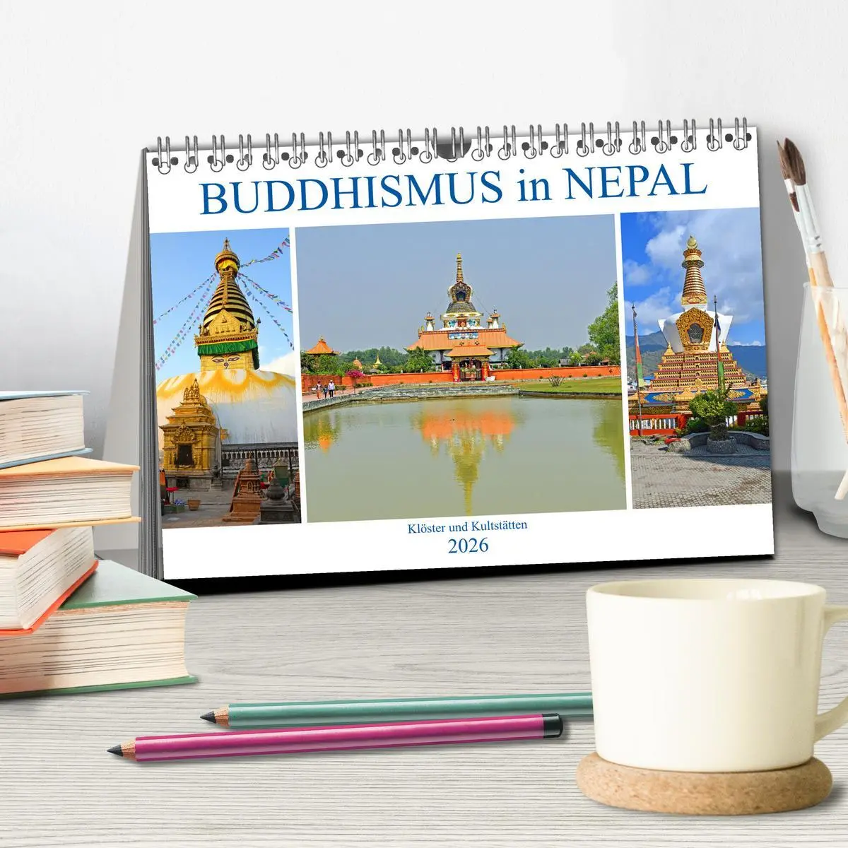 Bild: 9783457780053 | BUDDHISMUS in NEPAL (Tischkalender 2026 DIN A5 quer), CALVENDO...