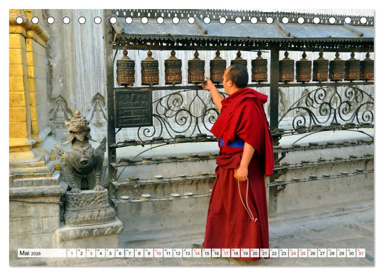 Bild: 9783457780053 | BUDDHISMUS in NEPAL (Tischkalender 2026 DIN A5 quer), CALVENDO...