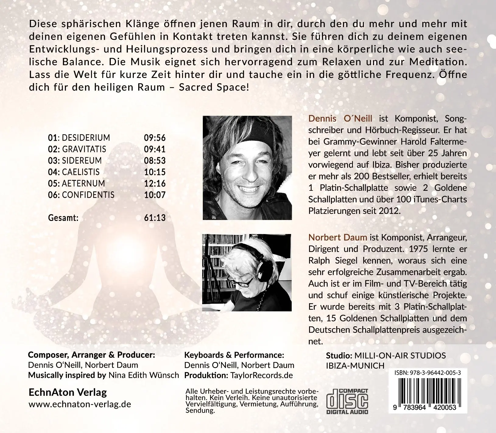 Rückseite: 9783964420053 | SACRED SPACE - Vol. 01 | Sounds from the Universe - Meditationsmusik