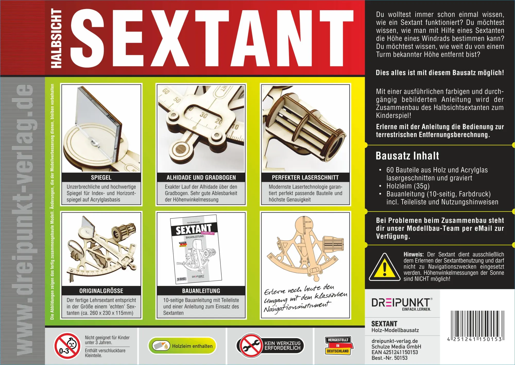Rückseite: 4251241150153 | Bausatz Sextant | Schulze Media GmbH | Deutsch | 2019