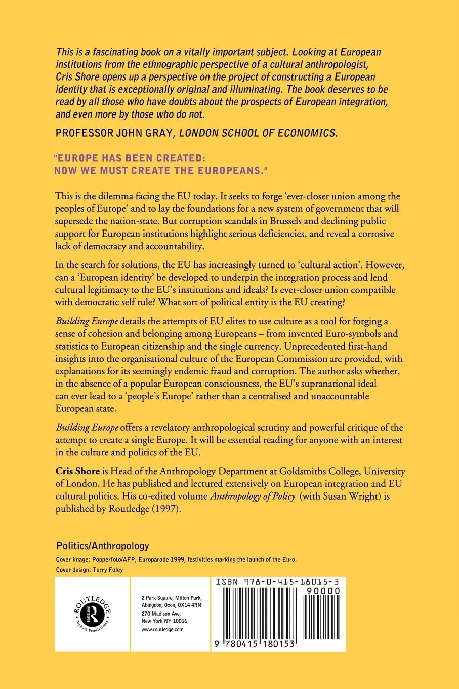 Rückseite: 9780415180153 | Building Europe | The Cultural Politics of European Integration | Buch