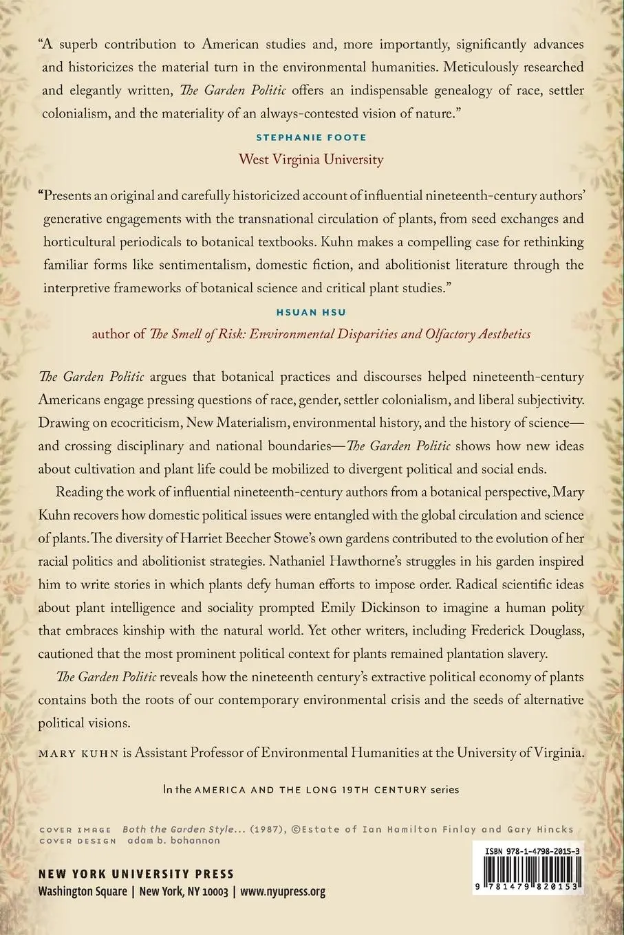 Rückseite: 9781479820153 | The Garden Politic | Mary Kuhn | Taschenbuch | Englisch | 2023