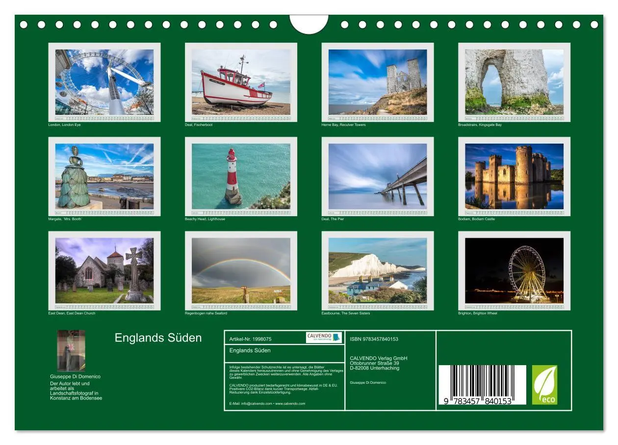 Bild: 9783457840153 | Englands Süden (Wandkalender 2026 DIN A4 quer), CALVENDO...