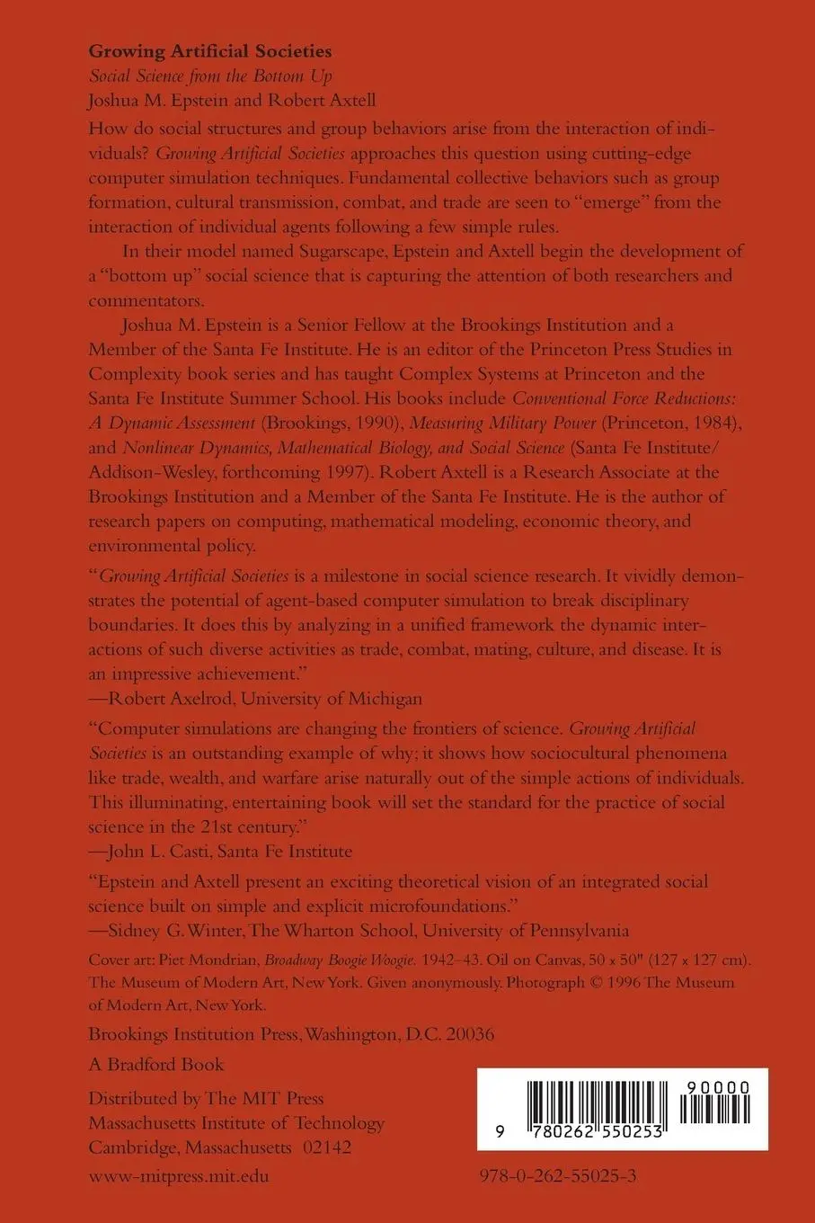 Rückseite: 9780262550253 | Growing Artificial Societies | Social Science From the Bottom Up