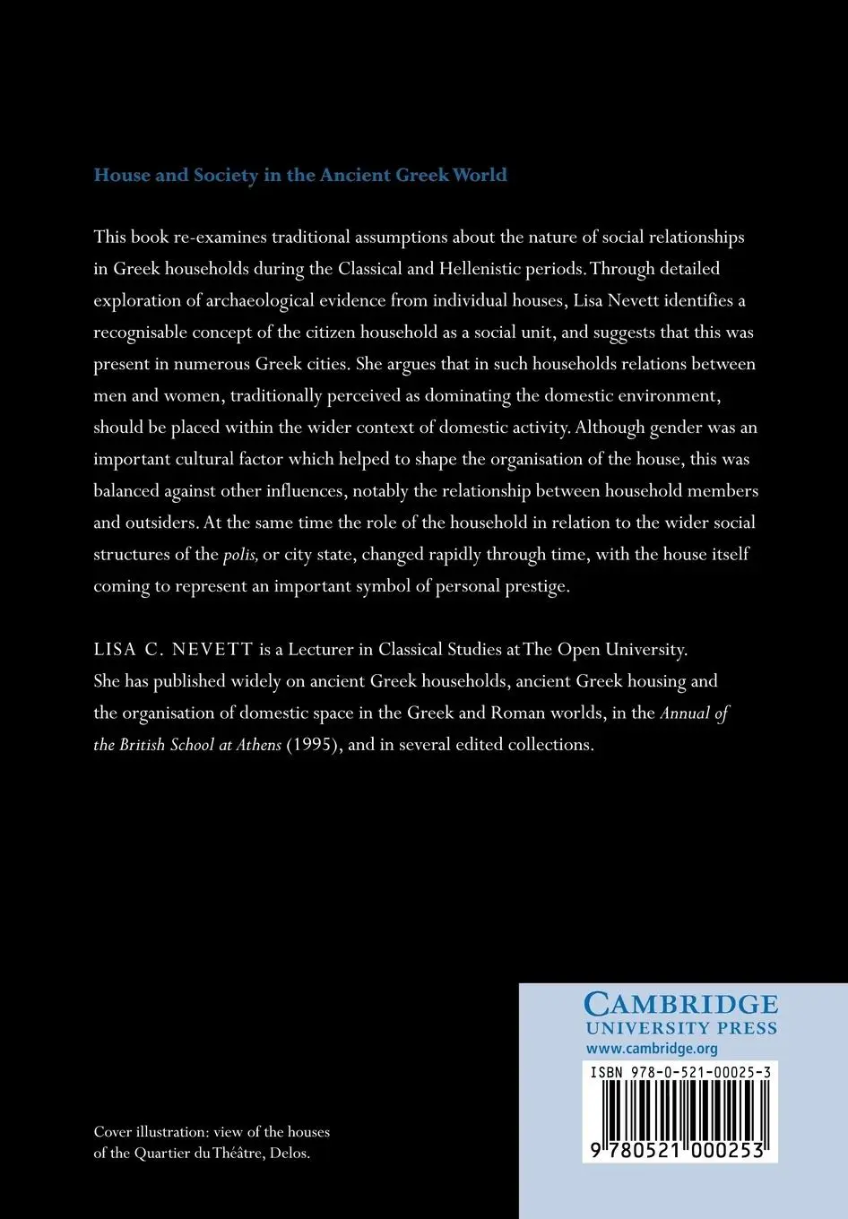 Rückseite: 9780521000253 | House and Society in the Ancient Greek World | Lisa C. Nevett | Buch